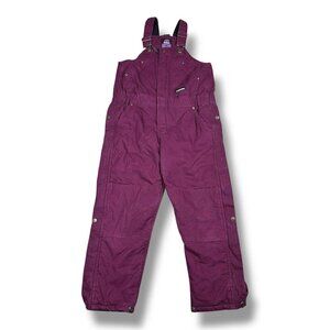 Berne Canvas Heavy Overalls Youth Insulated Bib Girl Size M Purple Plum 10/12